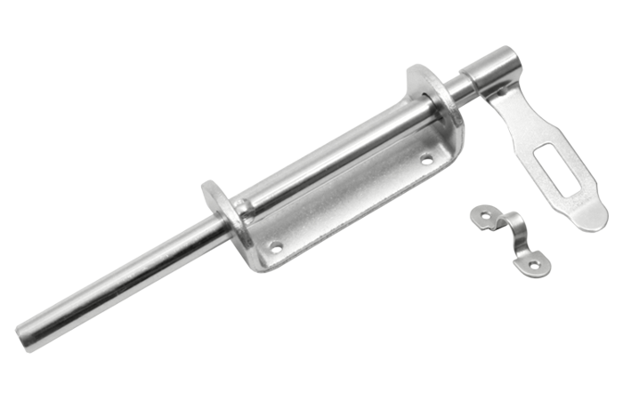 Засов "Домарт" воротный (110) 250мм с накладкой d-13мм (цинк) (10)