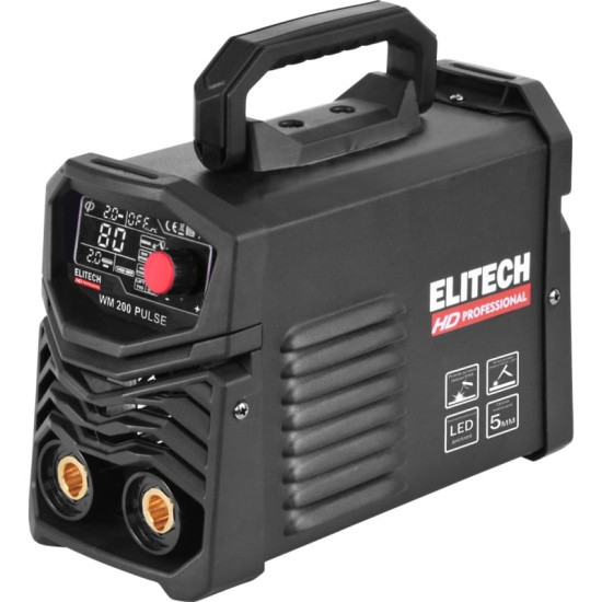 Сварочный инвертор Elitech HD WM 200 PULSE 200А Диаметр электрода 1.6-5.0мм 220В VRD/TIG 6.5кВт 3.5кг