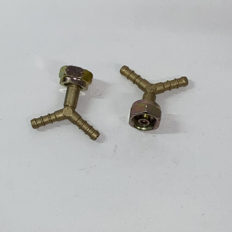 Штуцер 2-х канальный с накидной гайкой М22 х d-9мм левая резьба HOZ