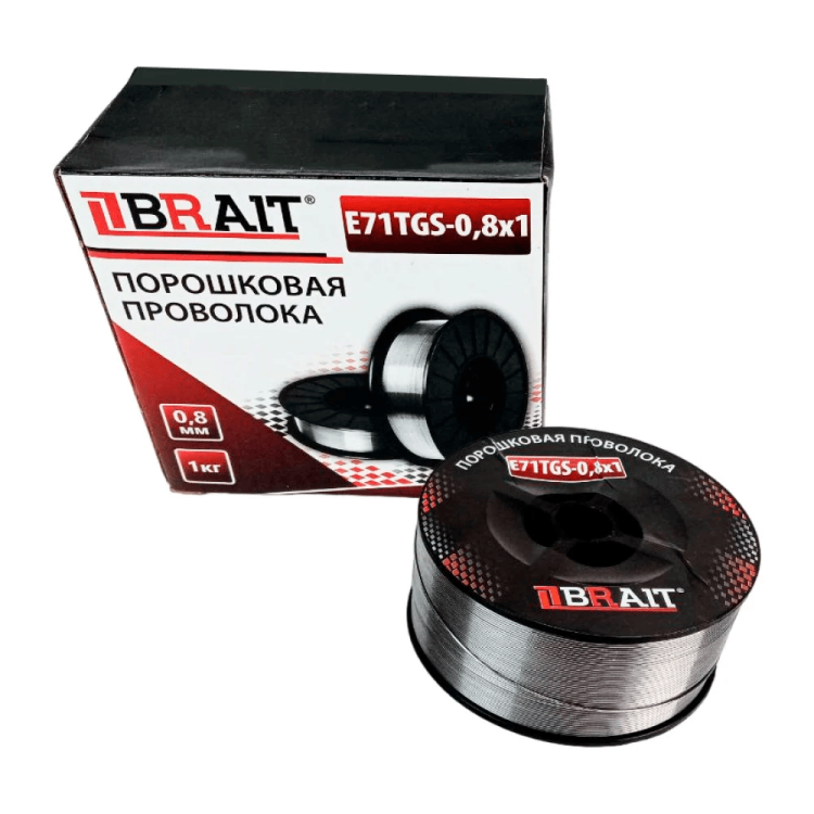 Проволка сварочная BRAIT E71TGS 0,8мм, 1кг на полуавтомат порошковая