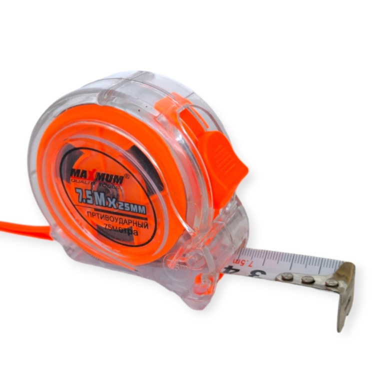 Рулетка прозрачная 7,5м/ 60 шт