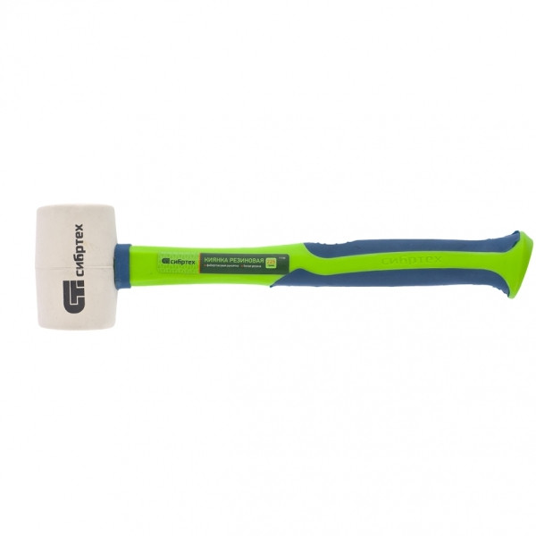 Киянка резиновая 450г. белая стеклопластик. рукоятка, Сибртех