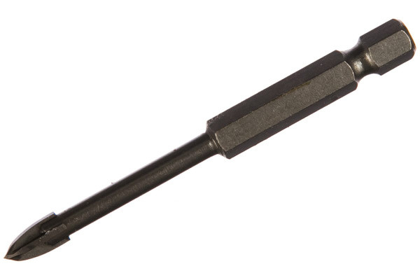 Сверло по стеклу и керамике 5,0х70мм,1шт,острие-крестовая пластина,хв-1\4", блистер ELITECH