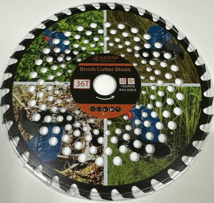 НОЖ Бензокосы КАТАNА с победитовыми напайками (230x25.4x1.3mm 36зуб.)