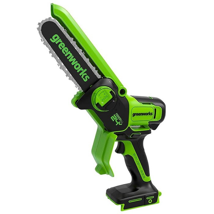 Цепная мини пила аккумуляторная Greenworks GD24CSMNX, 24V, 15см, бесщеточная, c 1хАКБ 4Ач и ЗУ (2008