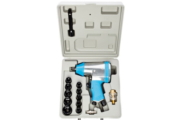 Гайковерт удар. пнев, 340Нм, квадрат 1/2", max-М16, расход 226л/мин, 2,3кг, кейс+акс
