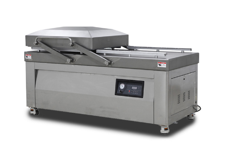Напольная двухкамерная вакуум-упаковочная машина HVC-720S/2B-G SS (нерж., газ, электр. панель, 380В)