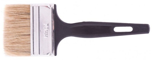 Кисть флейцевая "Стандарт", 70мм, натуральная щетина, пластиковая ручка Сибртех