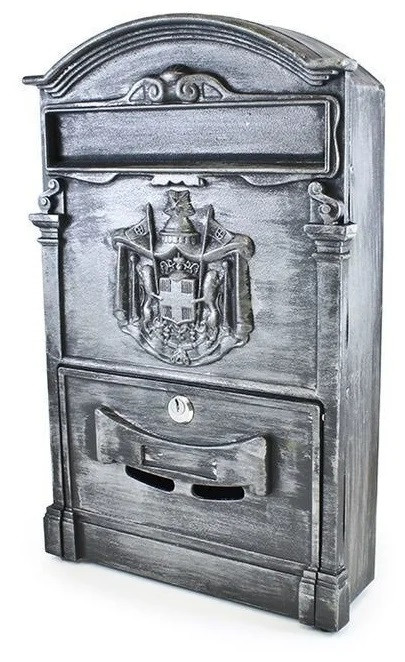 Почтовый ящик металлический №4011В (патина серебро)
