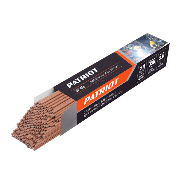 Электроды сварочные PATRIOT ЭР 46, диам.3,0мм, длина 350мм, 5кг
