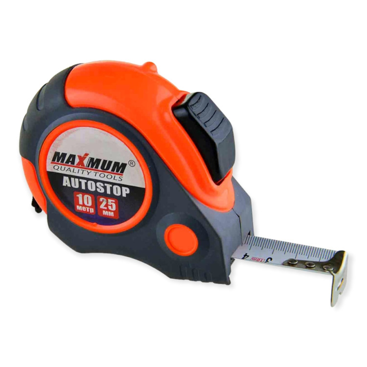 Рулетка Maximum с автостопом 10 м, 25 мм/ 10 шт/ 60 шт