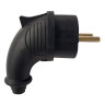 Электрическая вилка угловая черная