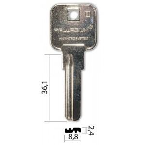 Заготовка для ключа PALLADIUM 1 (Н-192) перфо