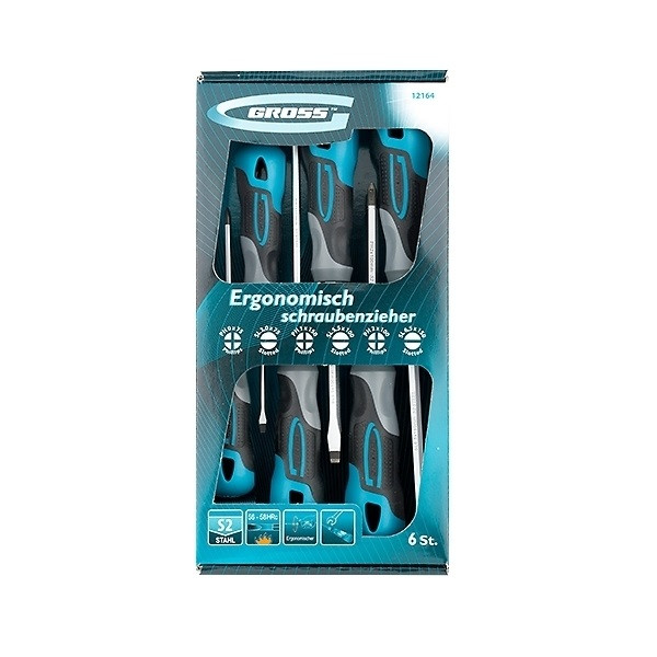 Набор отвёрток 6шт, сталь S2 Gross