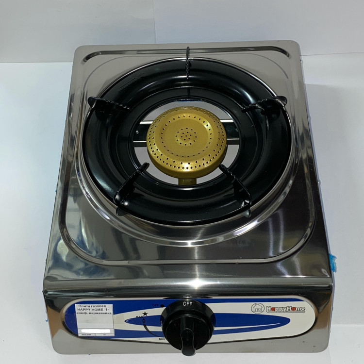 Плита газовая HAPPY HOME 1- комф. нержавейка