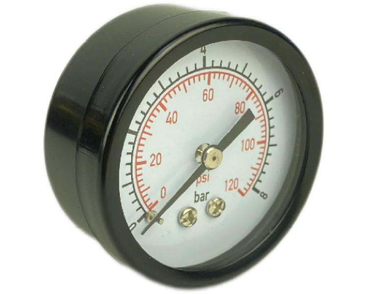 Манометр BRAIT G1/4"A (аксиальный) сталь, диаметр 50 мм., 8 бар