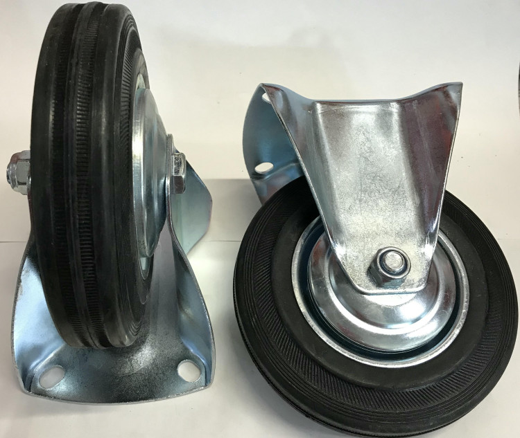 Колесо промышленное 160мм неповоротное чёрная резина