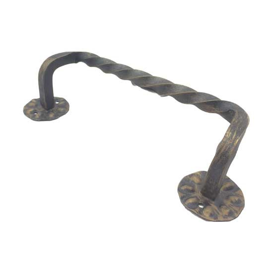 Ручка-скоба кованая "Витая гнутая" 240мм (бронза) (6)
