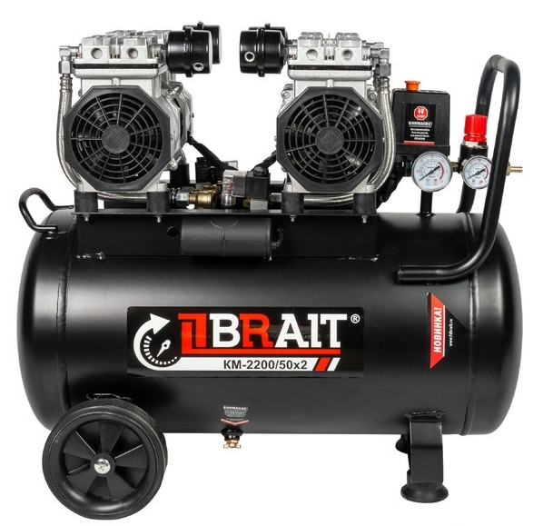 Компрессор воздушный BRAIT KВ-2200/50х2 безмасляный
