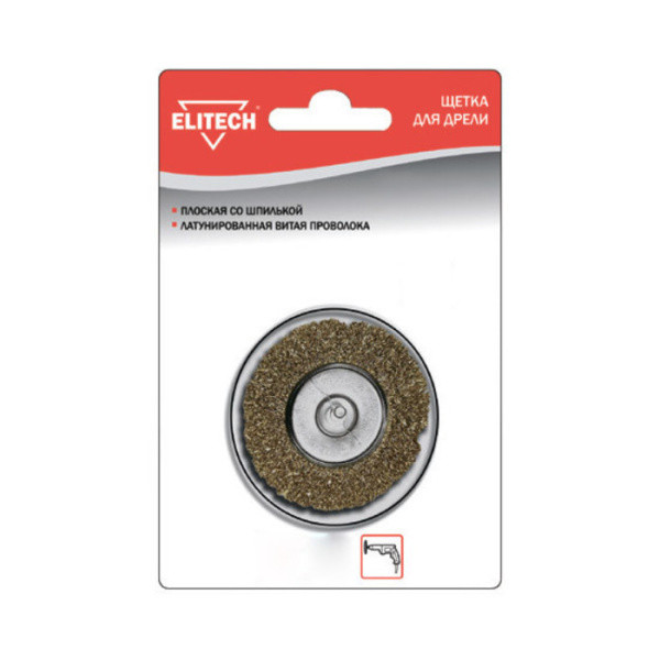 Щетка плоская (60 мм; волнистая 0.35 мм) для дрели Elitech 1820.076600