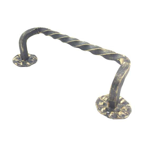 Ручка-скоба кованая "Витая гнутая" 240мм (золото) (6)