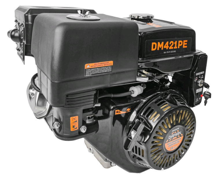 Двигатель DAMAN DM 1525E (15 л.с. диаметр 25мм, электрозапуск.)