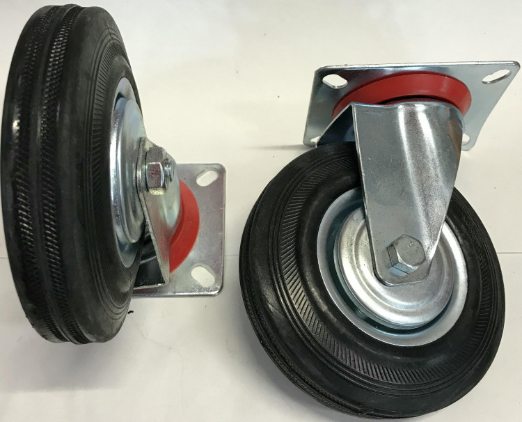 Колесо промышленное 125мм поворотное чёрная резина