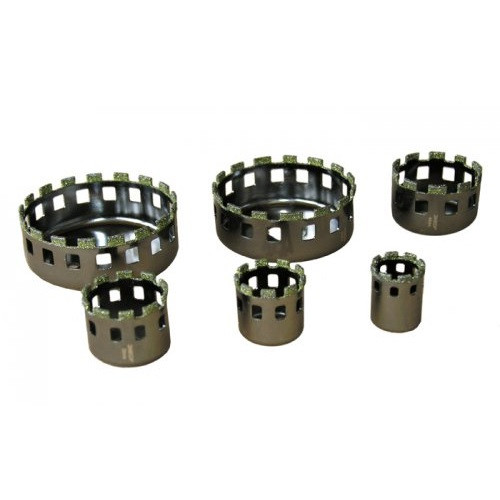 Набор коронок алмазных 25, 29, 38, 44,70,73 мм +2 хвостовика с центр. сверлом в кейсе