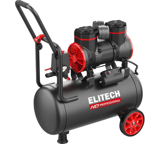 Компрессор коаксиальный ELITECH HD ACF 300-24S б\масл,300л\м,1.5кВТ,8бар,2цилиндра,ресив.24л,19.6кг,70дБ(А),стойки,колеса