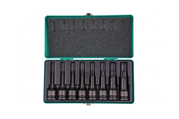 Набор ударных торцевых головок TORX 30-80, 1/2", 8 шт., в кейсе STELS 13999