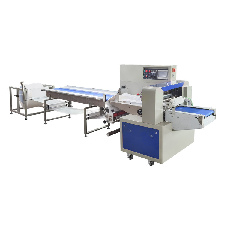 Автоматическая горизонтальная упаковочная машина DXDZ-600XD под ВПП (3 servo, лент. 250 мм, рег. форм., min bag L 130, H 120, трансп.попереч.запайки)