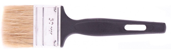 Кисть флейцевая "Стандарт", 50мм, натуральная щетина, пластиковая ручка Сибртех