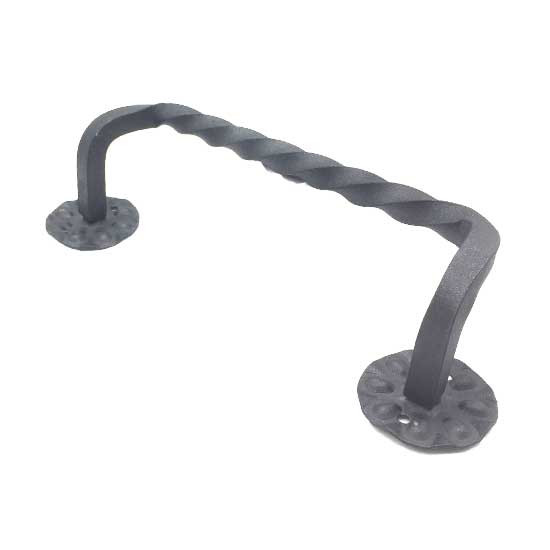 Ручка-скоба кованая "Витая гнутая" 240мм (черный муар) (6)