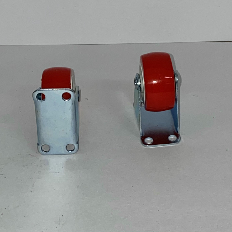 Колесо мебельное 38мм неповоротное красное