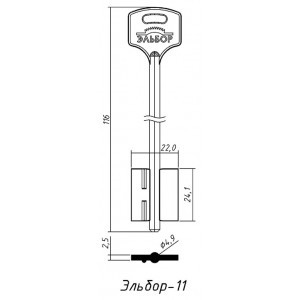 заготовка ключа ЭЛЬБ-11 (ELB11D) конаково