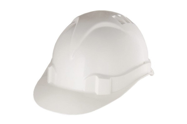 Каска защитная из ударопрочной пластмассы, белая (1190-2)