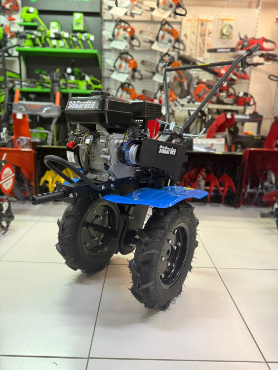 Мотоблок бензиновый SibGarden МВ 73-10 | 7 л.с | 3 вперед/1 назад, колеса 4.00-10, чугунный редуктор