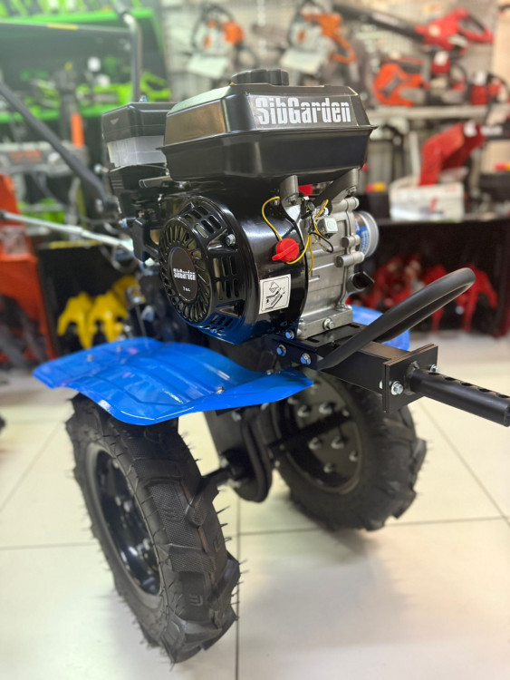 Мотоблок бензиновый SibGarden МВ 73-10 | 7 л.с | 3 вперед/1 назад, колеса 4.00-10, чугунный редуктор
