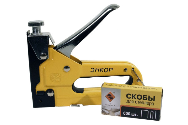 Скобозабиватель, скоба 140/4-14мм,28/9-12мм,гвозди 300. металл Энкор