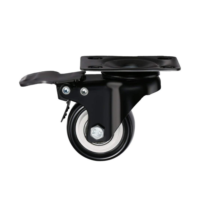 Колесо поворотное с тормозом 63мм (черный)