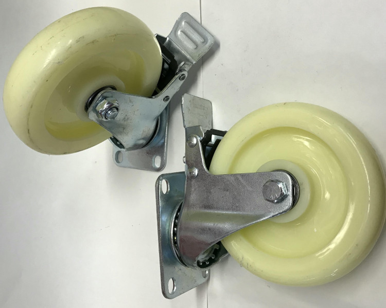 Колесо промышленное 125мм поворотное с тормозом нейлоновое с подшипником