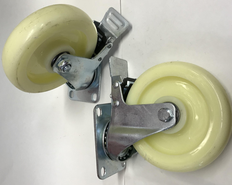 Колесо промышленное 125мм поворотное с тормозом нейлоновое с подшипником