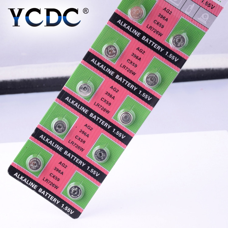 Батарейки TMI Alkaline AG2 (LR726 396 SR726 196) BL-10