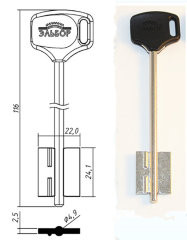 заготовка ключа ЭЛЬБ-11ПЛ конаково