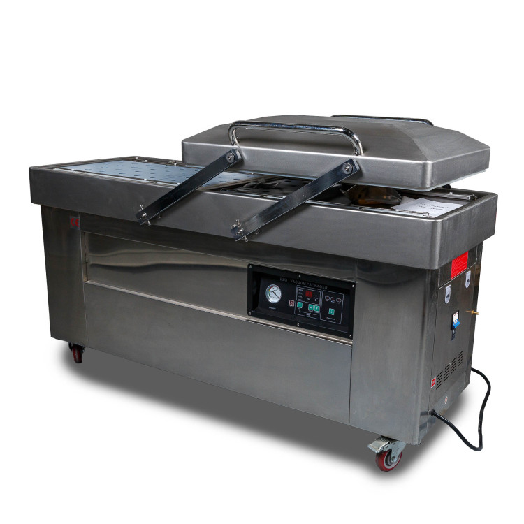 Напольная двухкамерная вакуум-упаковочная машина DZQ-700/2SB (нерж., газ)