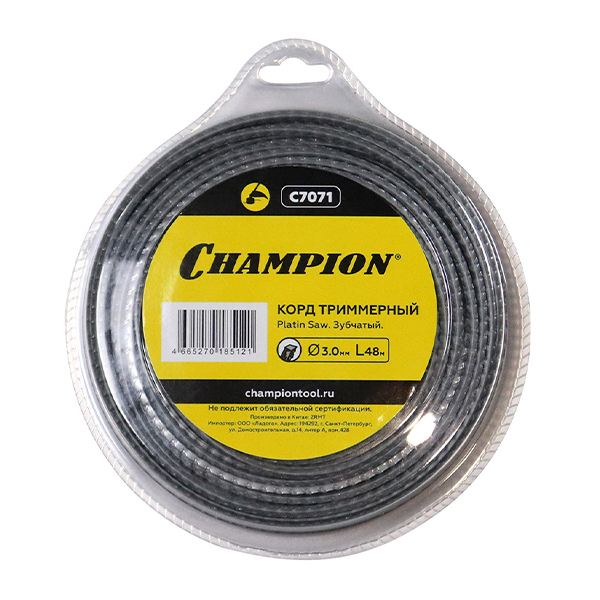 Корд трим.CHAMPION Platin Saw 3.0мм* 48м (зубчатый)