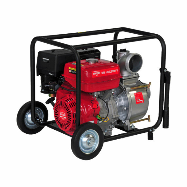 Мотопомпа ELITECH МБ1000Д10ГК 4-х тактн. 7,0л.с, 1000л/мин, гряз.(5мм), Н 20м, Н всас.7м, 100мм, бак 6л, 54кг