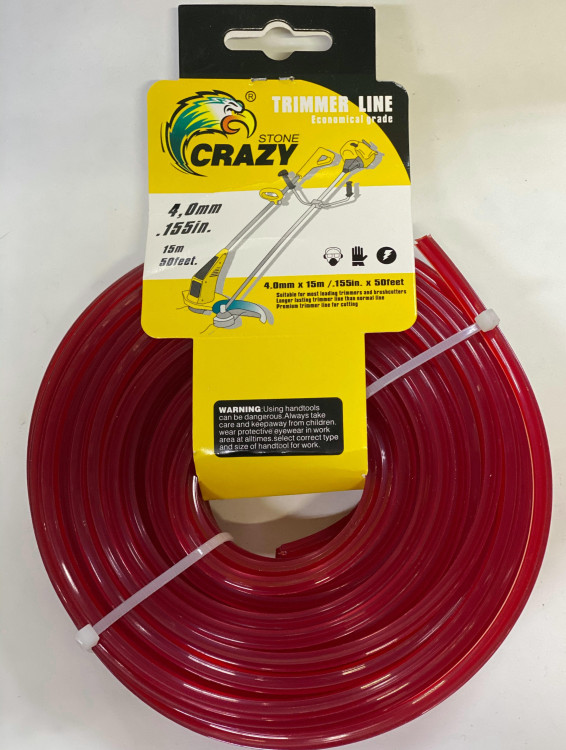 Леска триммерная 4,0мм(15м) сечение звезда CRAZY