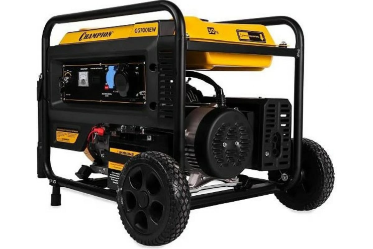 Генератор CHAMPION GG7001EW (6.8/7,5кВт,17лс,25л,88кг, эл.старт колеса,счетчик)