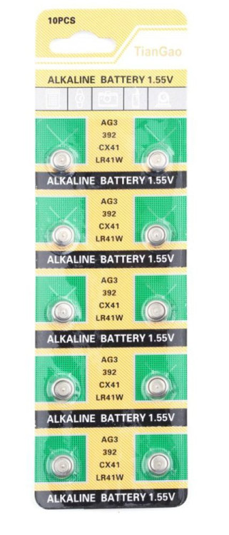 Батарейки TMI Alkaline AG3 (LR41 392 SR41 192) BL-10